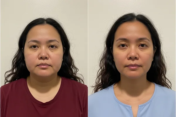 Before and after — more defined facial contour